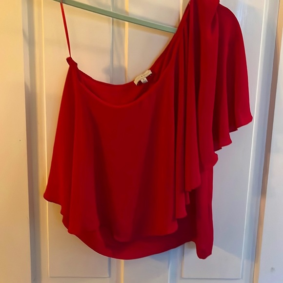 Lucky Brand Fuschia One Shoulder Top - Picture 2 of 5